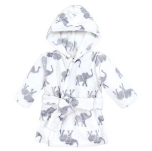 Cozy Baby Robe with Elephant Print